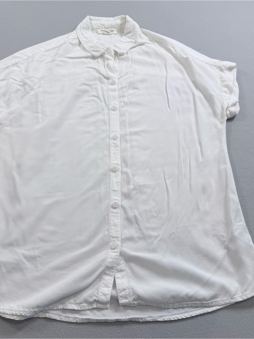 beachlunchlounge White Button Down Top Boxy Size S